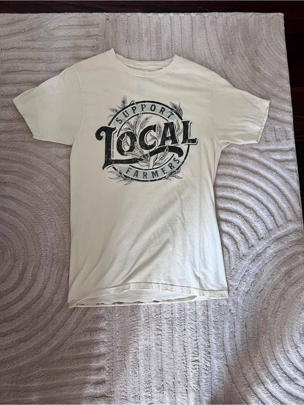 Support Local Farmers Graphic Tee - Cream Short Sleeve